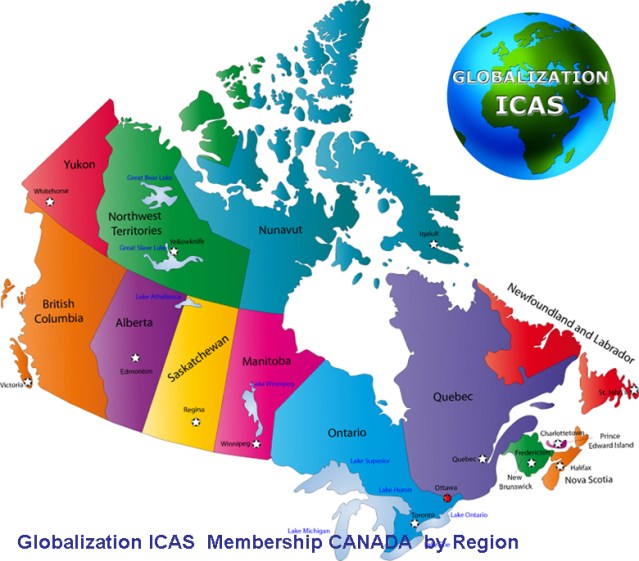 Canadal map with states