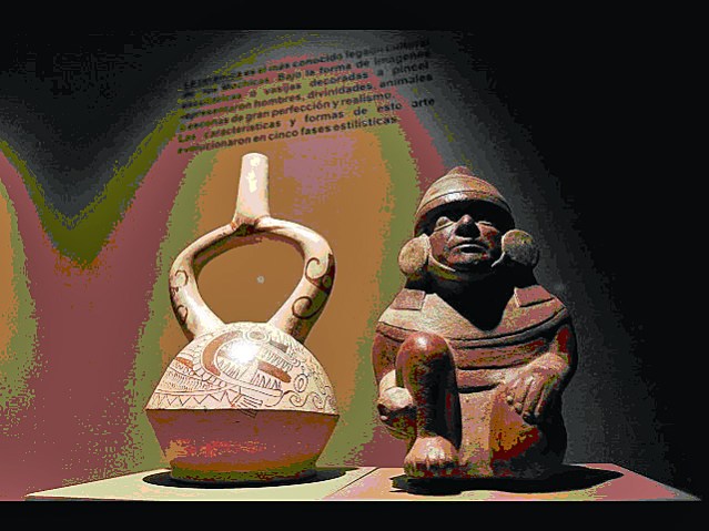 SITTING FIGURE AND LARGE POT