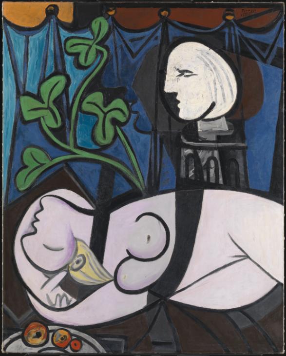 Nude, Green leaves and Bust (also known as Nude with Sculptor's Turntable; Nu au plateau de sculpteur) 1932 Pablo Picasso 1881-1973 Lent from a private collection 2011 http://www.tate.org.uk/art/work/L02971