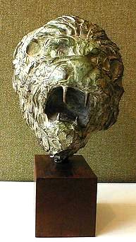 Bronze Lion head mask by JOHN W. MILLS